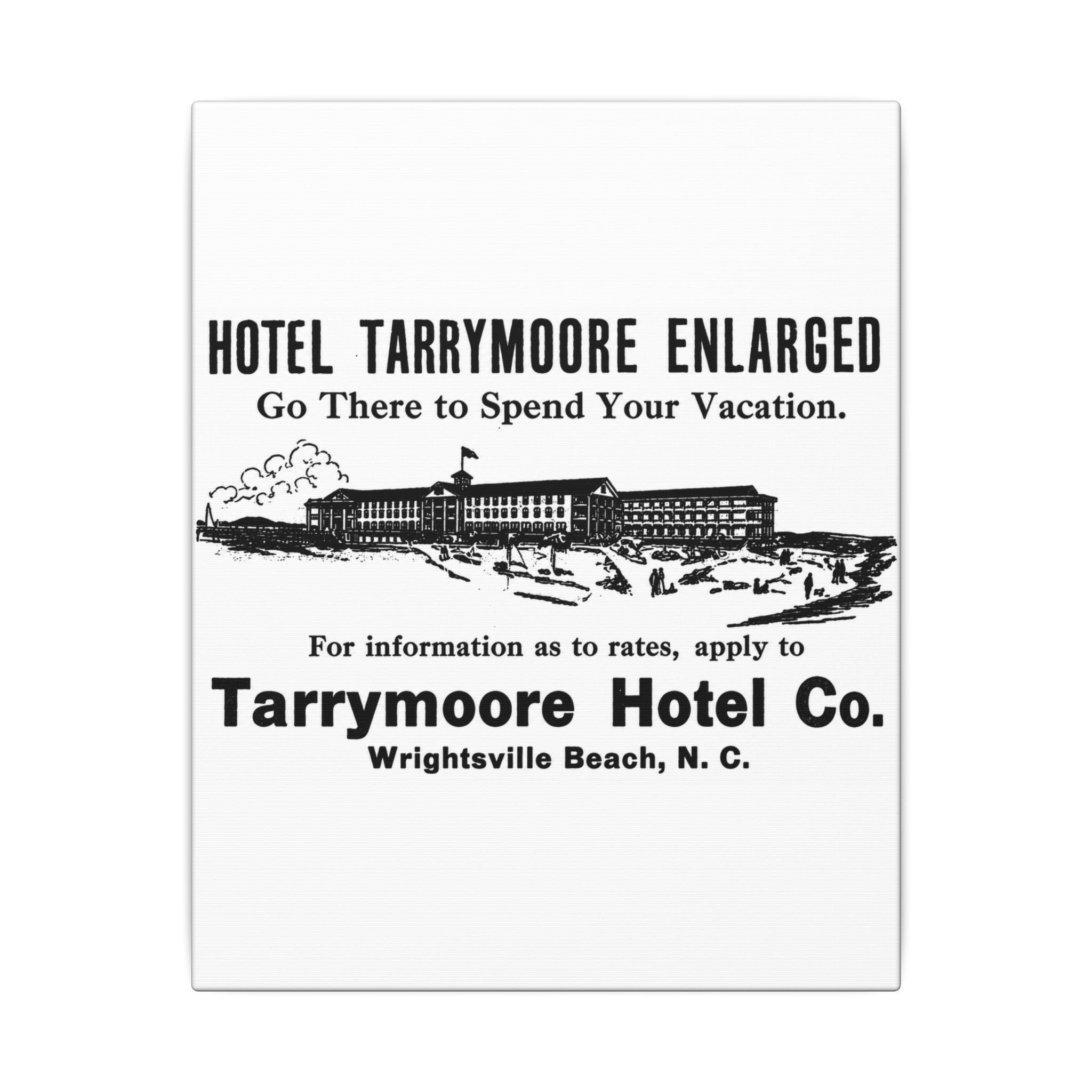 Tarrymore Hotel — Vintage NC Newspaper Ad Canvas Print