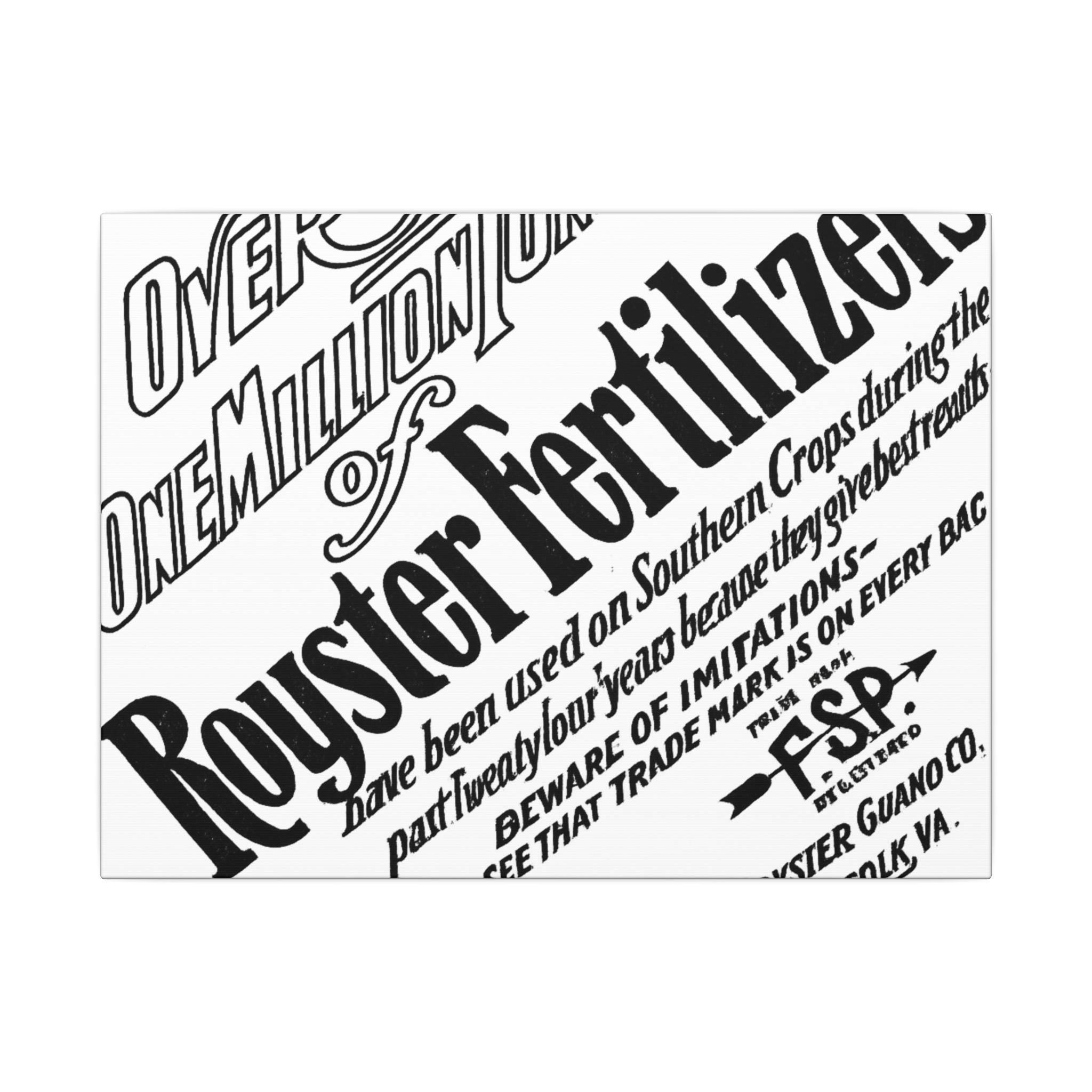 F.S. Royster Fertilizer Co. — Vintage NC Newspaper Ad Canvas Print