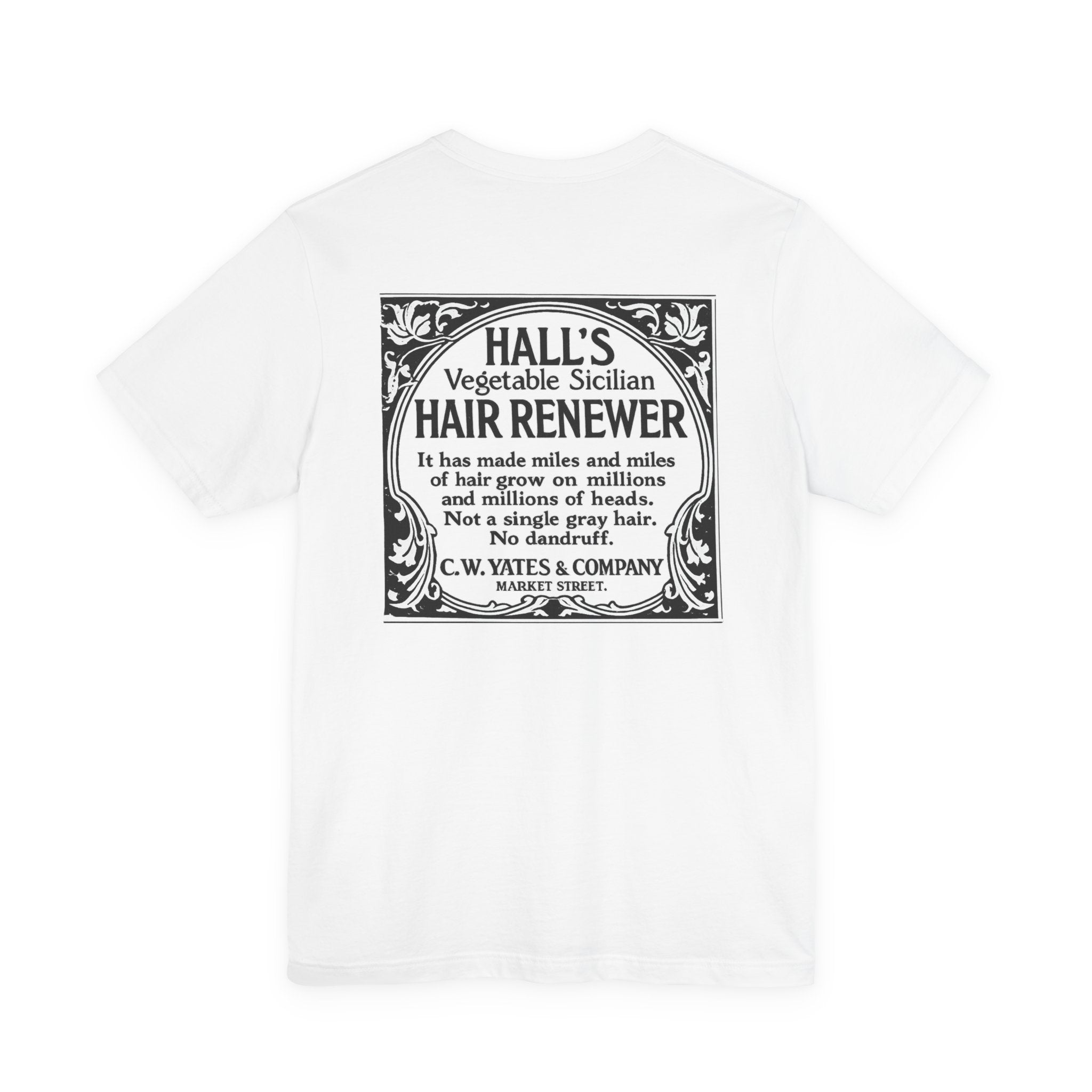 Hall's Hair Renewer — Vintage NC Newspaper Ad T-Shirt