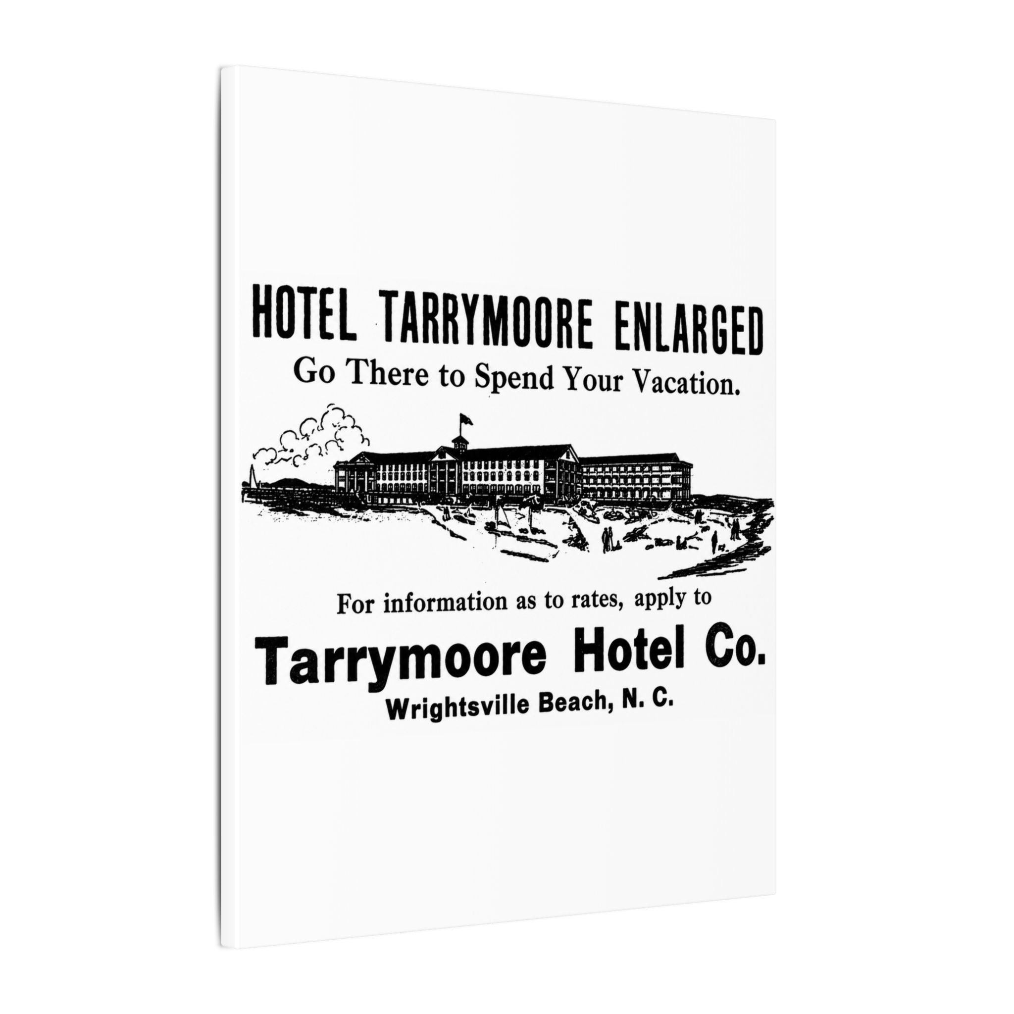 Tarrymore Hotel — Vintage NC Newspaper Ad Canvas Print