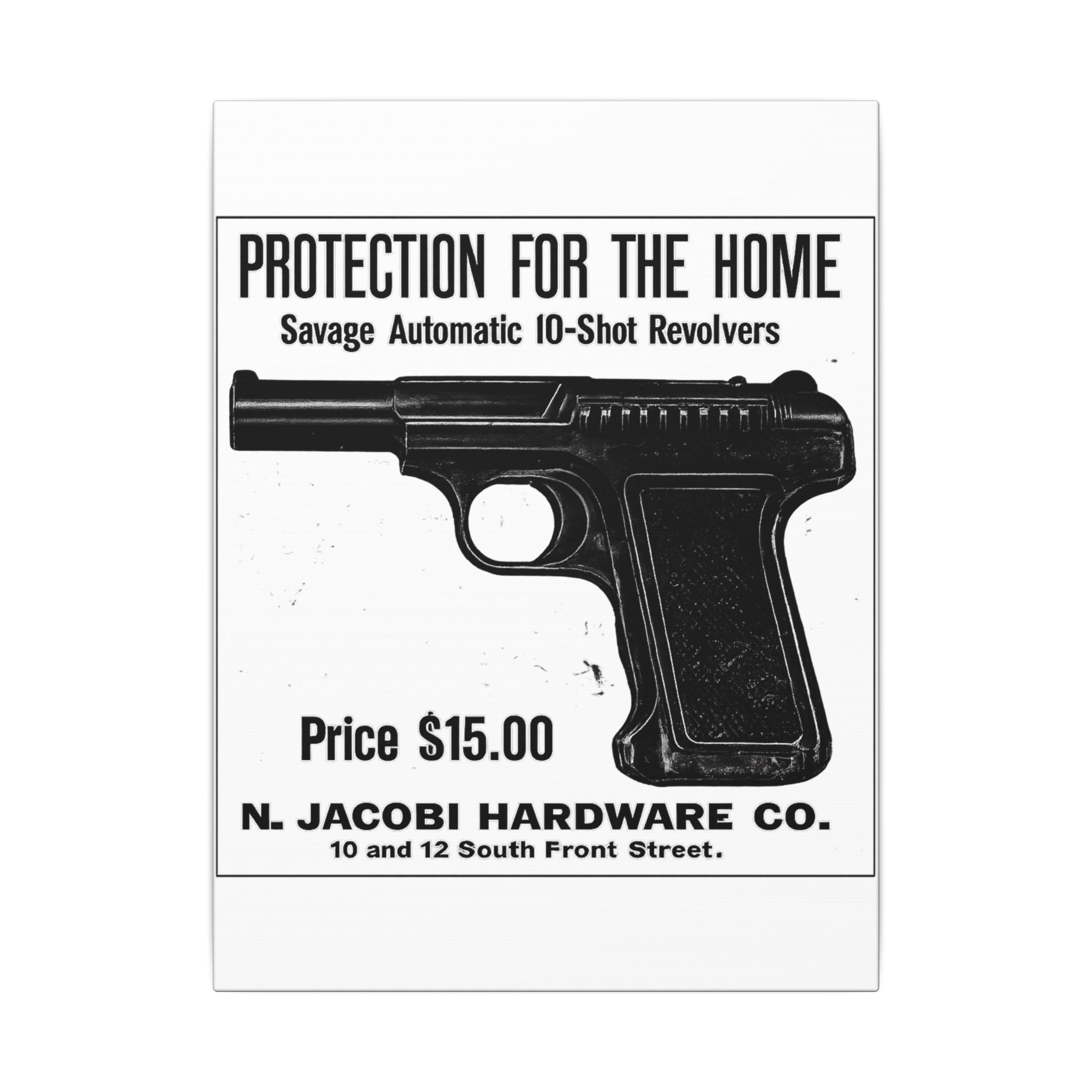 Savage Pistol — Vintage NC Newspaper Ad Canvas Print
