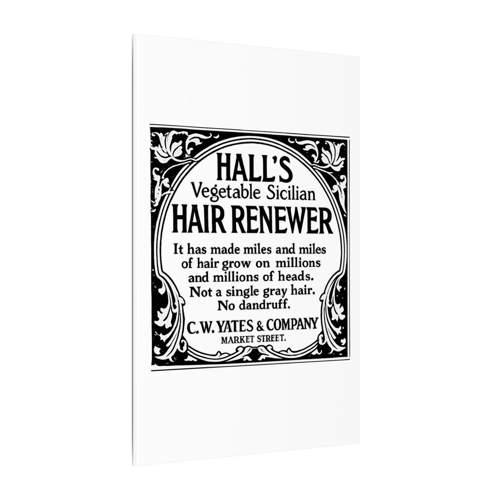 Hall's Hair Renewer — Vintage NC Newspaper Ad Canvas Print