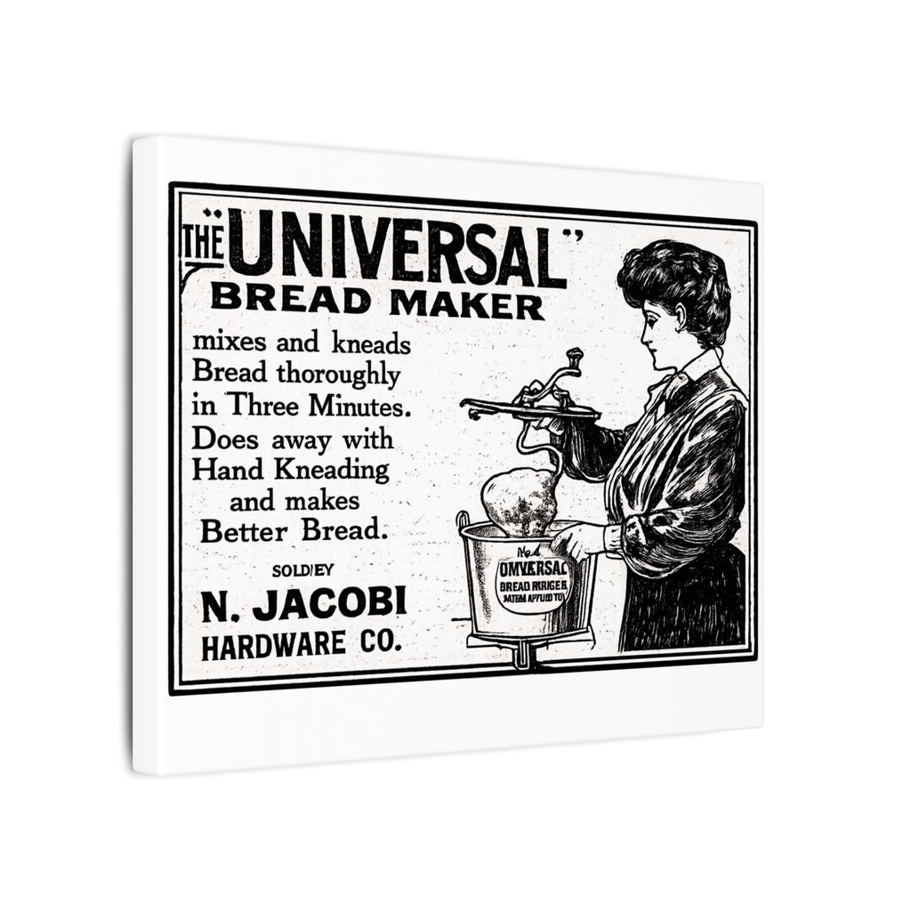 The Universal Bread Maker - Vintage NC Newspaper Ad Canvas Print