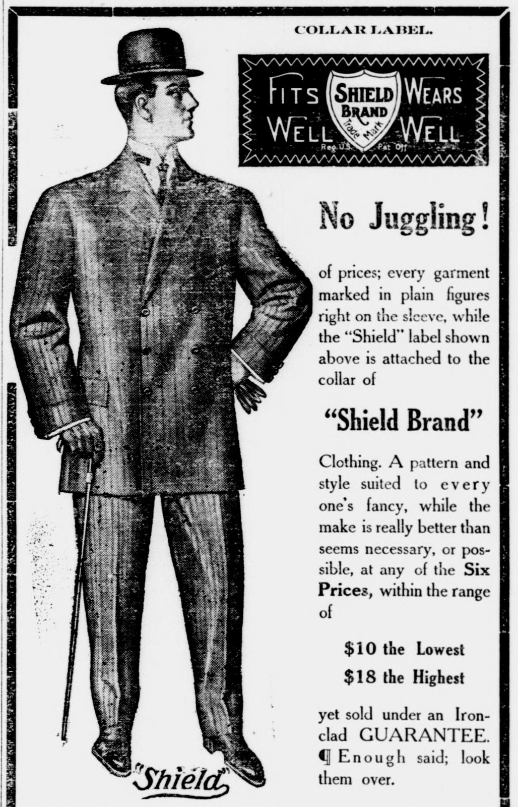 Vintage Fashion Ad Poster | Scotland Neck NC 1908 | Antique Newspaper Print